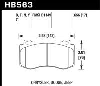 Hawk 06-07 Dodge Magnum SRT8 / 06-09 Challenger SRT8 / 05-07/09 Chrysler 300 C SRT8 Performance Cera - HB563Z.656