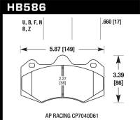 Hawk 2014 McClaren MP4-12C (Spider) DTC-60 Rear Race Brake Pads - HB586G.660