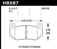 Hawk AP Racing CP7600 DTC-70 Race Brake Pads - HB587U.630