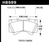 Hawk Performance - Hawk 08-10 Toyota Land Cruiser / 07-10 Tundra Super Duty Street Front Brake Pads - HB589P.704 - Image 1