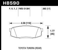 Hawk Performance - Hawk 08-10 Toyota Land Cruiser / 07-10 Tundra Super Duty Street Rear Brake Pads - HB590P.682 - Image 1