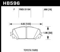 Hawk 07-16 Toyota Yaris HPS 5.0 Front Brake Pads - HB596B.690