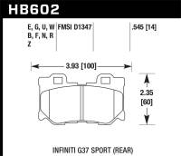 Hawk Performance - Hawk 10-11 Infiniti FX50 / 09-10 G37 / 09-10 Nissan 370Z DTC-60 Race Rear Brake Pads - HB602G.545 - Image 1