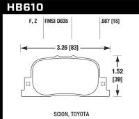 Hawk Performance HPS Disc Brake Pad HB610F.587