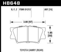 Hawk Performance - Hawk 2013-2014 Lexus ES300h HPS 5.0 Rear Brake Pads - HB648B.607 - Image 1