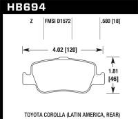 Hawk Performance Performance Ceramic Disc Brake Pad HB694Z.580