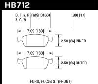 Hawk 13 Ford Focus HPS Front Street Brake Pads - HB712F.680