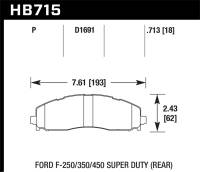 Hawk Performance - Hawk 2015 Ford F-250/350/450 Super Duty Rear Brake Pads - HB715P.713 - Image 1