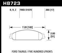 Hawk 08-09 Ford Taurus / 05-07 Ford Five Hundred HPS 5.0 Street Front Brake Pads - HB723B.665