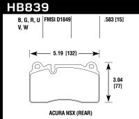 Hawk Performance - Hawk Performance DTC-30 Disc Brake Pad HB839W.583 - Image 1