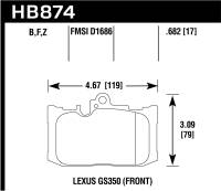Hawk Performance LTS Disc Brake Pad HB874Y.682
