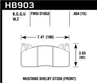 Hawk Performance - Hawk 2015 Ford Mustang DTC-60 Front Brake Pads - HB903G.604 - Image 1