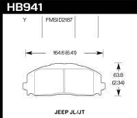 Hawk 2018 Jeep Wrangler Rubicon LTS Street Front Brake Pads - HB941Y.712