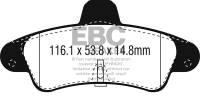 EBC - EBC 2001-2003 Mercury Cougar 2.0L Redstuff Rear Brake Pads - DP3965/2C - Image 1