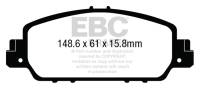 EBC - EBC 13+ Honda Accord Coupe 2.4 EX Ultimax2 Front Brake Pads - UD1654 - Image 1