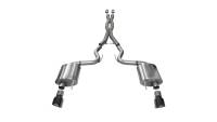 Corsa 2015-2017 Ford Mustang GT 5.0 3in Cat Back Exhaust Black Dual Tips (Sport) - 14332BLK