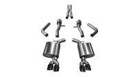 Corsa 2017-2023 Dodge Challenger 5.7L V8 Sport Cat-Back Dual Rear Exit w/3.5in Black Tips - 21005BLK