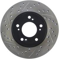 Stoptech - StopTech 97-01 Acura Integra Type R / 97-01 Honda CR-V Slotted & Drilled Right Front Rotor - 127.40026R - Image 1