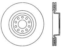StopTech Sport Cross Drilled Brake Rotor; Front Right
