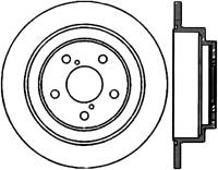 StopTech 02-05 Subaru Impreza WRX Rear Drilled Left Brake Rotor - 128.47011L