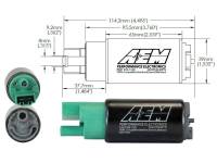 AEM - AEM 320LPH 65mm Fuel Pump Kit w/o Mounting Hooks - Ethanol Compatible - 50-1220 - Image 8