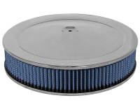 aFe MagnumFLOW Air Filters Round Racing P5R A/F Chrome Assy 14x3: Blk/Blue - 18-21401