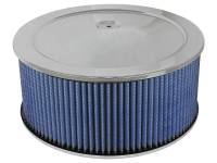 aFe MagnumFLOW Air Filters Round Racing P5R A/F Chrome Assy 14x6: Blk/Blue E/M - 18-21404