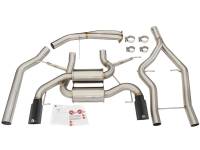 aFe - aFe MACHForce XP SS-304 Black Tip 3.0in-2.5in Dia Cat Back Exhaust 11-13 BMW 335i (E90/E92) 3.0L - 49-36328-B - Image 4