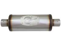 aFe - aFe MACH Force-Xp 409 SS Muffler 2-1/2in Center/Center 14in L X 6in Dia - Round Body - 49M00007 - Image 2