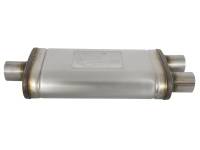 aFe - aFe MACHForce XP SS Muffler 2.5in Center Inlet / 2.5in Dual Outlets 18in L x 9in W x 4in H Body - 49M00009 - Image 3