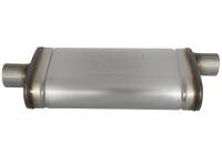 aFe - aFe MACHForce XP SS Muffler 2.5in Center Inlet / 2.5in Offset Outlet 18in L x 9in W x4in H Body - 49M00019 - Image 2