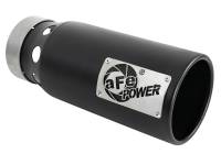 aFe - aFe SATURN 4S 4in SS Intercooled Exhaust Tip - Black 4in In x 5in Out x 12in L Bolt-On - 49T40501-B122 - Image 1