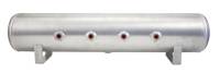 Air Lift 4 Gal Alum Tank - (4) 1/4in Face Ports (2) 3/8in End Ports & 1/4in Drain - 30in L X 6in D - 11957