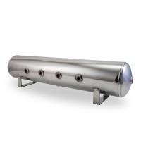 Air Lift - Air Lift 4 Gal Alum Tank - (4) 1/4in Face (2) 3/8in Ports & 1/4in Drain - 30in L X 6in D - Polished - 12957 - Image 2