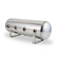 Air Lift - Air Lift 2.5 Gal Alum Air Tank - (4) 1/4in Face Ports & 1/4in Drain Port - 20in L X 6in D - Polished - 12958 - Image 2