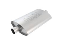 Borla - Borla Pro-XS 2inch, 2inch, 14inch x 9-1/2inch x 4inch Oval Cen/Cen w/o Notch Turbo Muffler - 40347 - Image 1