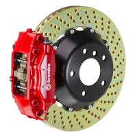 Brembo 01-02 Viper RT10/GTS/92-00 Viper RT10/GTS Rr GT BBK 4Pist. Cast 345x28 2pc Rotor Drilled-Red - 2P1.8014A2