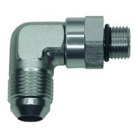 DeatschWerks 6AN ORB Male Swivel to 8AN Male Flare 90-Degree - Anodized Titanium - 6-02-0413