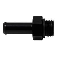 DeatschWerks 6AN ORB Male to 3/8in Male Barb Fitting (Incl O-Ring) - Anodized Matte Black - 6-02-0504-B