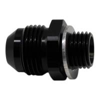 DeatschWerks 8AN Male Flare to M14 X 1.5 Male Metric Adapter (Incl Washer) - Anodized Matte Black - 6-02-0618-B