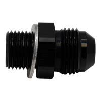 DeatschWerks 8AN Male Flare to M16 X 1.5 Male Metric Adapter (Incl Washer) - Anodized Matte Black - 6-02-0619-B