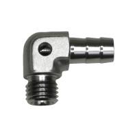 DeatschWerks Metric M12 to 3/8in Hose Barb 90-Degree Fitting w/ Venturi Port - Anodized DW Titanium - 6-02-0650
