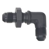 DeatschWerks - DeatschWerks 8AN Male Flare to 8AN Male Flare Bulkhead Adapter 90-Degree - Anodized Matte Black - 6-02-0711-B - Image 2