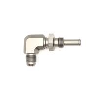 DeatschWerks - DeatschWerks 6AN Male Flare to 5/16in Male Barb Bulkhead Adapter 90-Degree - Anodized Matte Black - 6-02-0712-B - Image 3