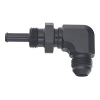 DeatschWerks - DeatschWerks 8AN Male Flare to 5/16in Male Barb Bulkhead Adapter 90-Degree - Anodized Matte Black - 6-02-0713-B - Image 2