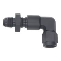 DeatschWerks - DeatschWerks 6AN Female Flare Swivel to 6AN Male Flare 90-Degree Bulkhead - Anodized Matte Black - 6-02-0727-B - Image 2