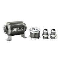 DeatschWerks Stainless Steel 10AN 40 Micron Universal Inline Fuel Filter Housing Kit (70mm) - 8-03-070-040K-10