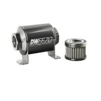 DeatschWerks - DeatschWerks Stainless Steel 8AN 100 Micron Universal Inline Fuel Filter Housing Kit (70mm) - 8-03-070-100K - Image 2