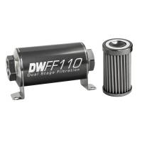 DeatschWerks - DeatschWerks Stainless Steel 8AN 40 Micron Universal Inline Fuel Filter Housing Kit (110mm) - 8-03-110-040K - Image 2