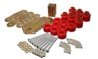 Energy Suspension - Energy Suspension Body Mount Set 1in Lift W/Hardware  - Red - 2.4112R - Image 1